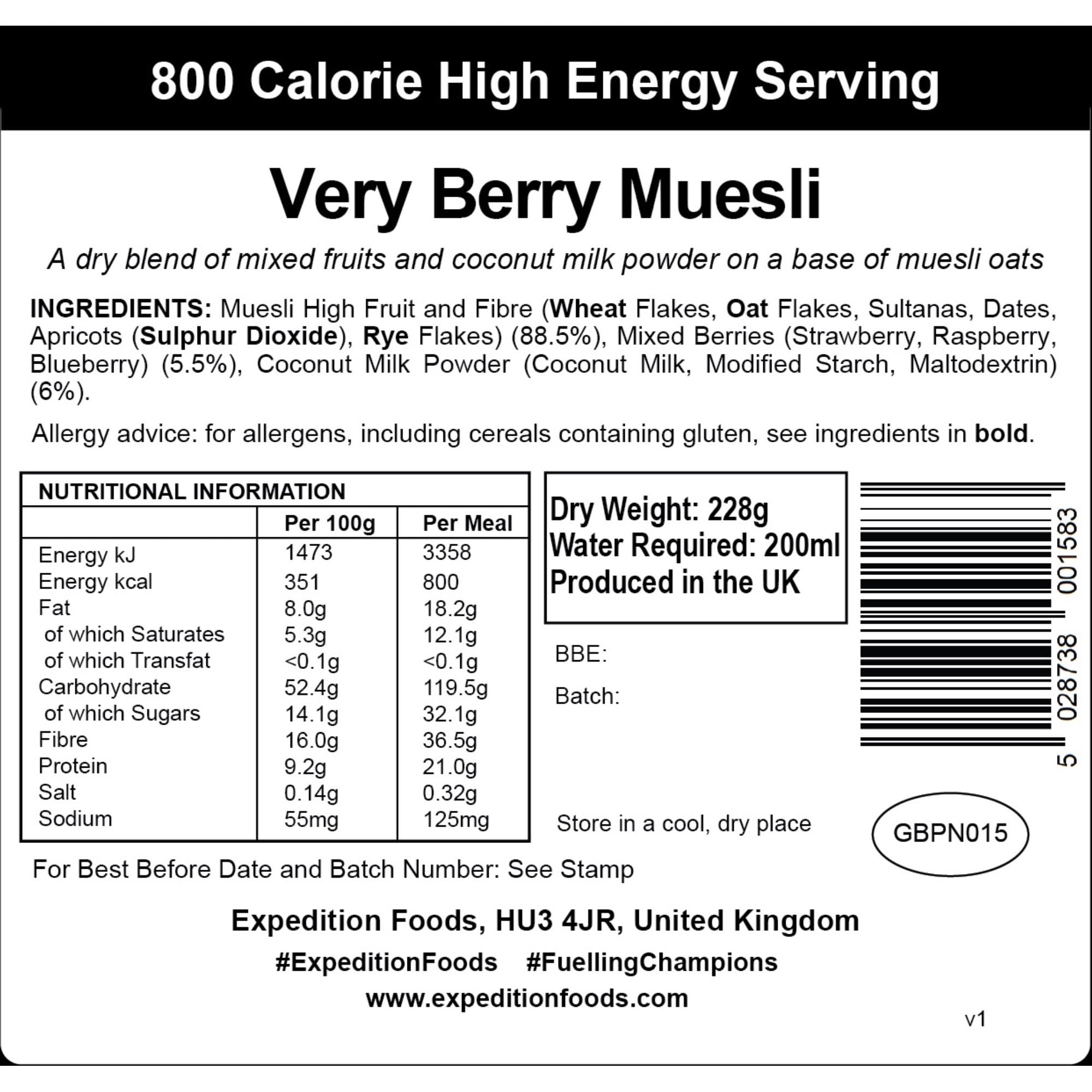 Vegan Very Berry Muesli MRK 139