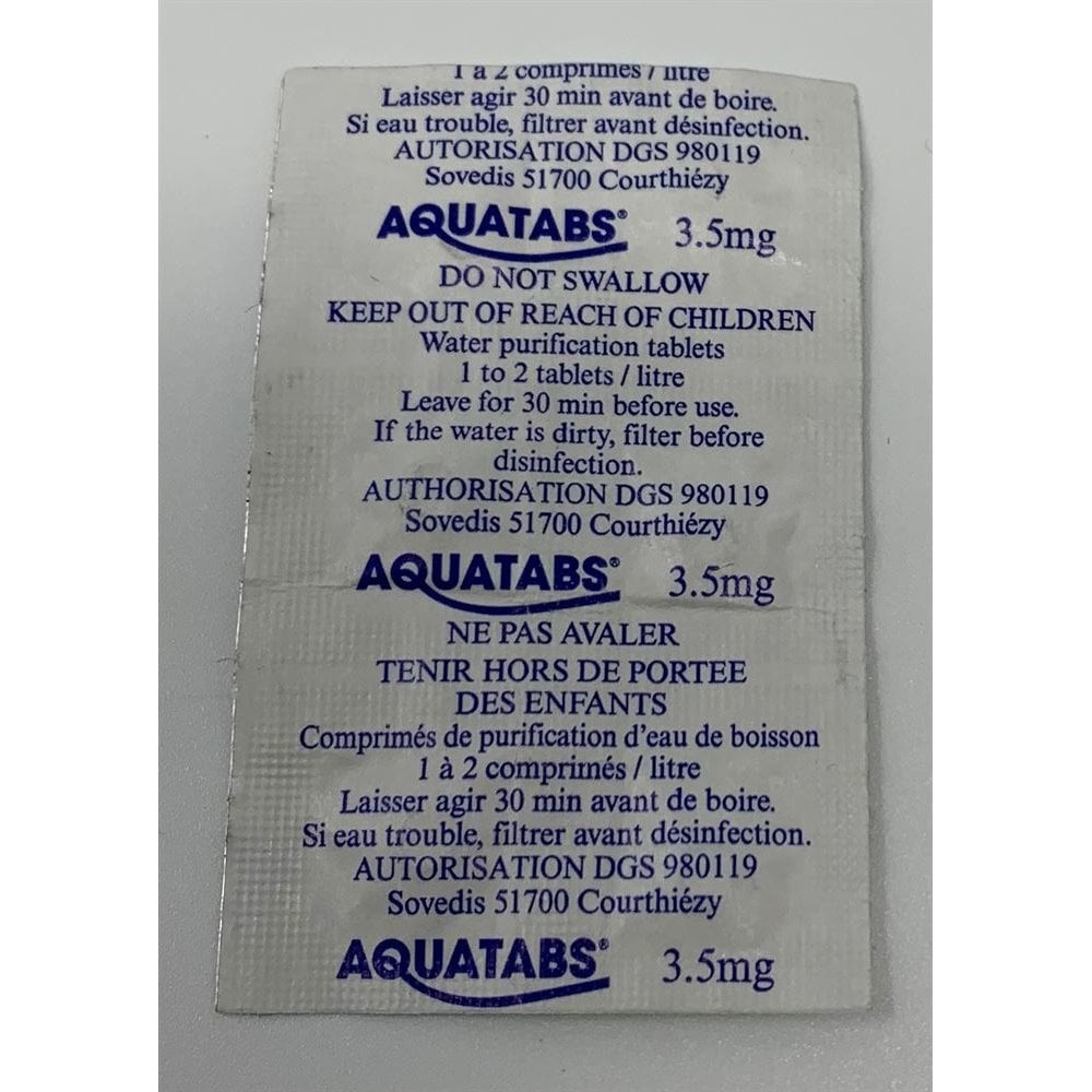 Aquatabs water purification tablets