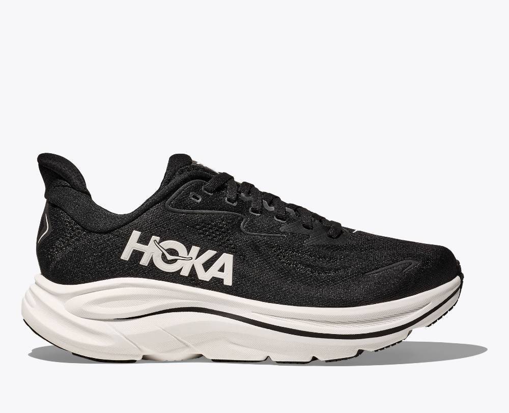 Hoka Clifton 10 D width (Women's) - Black/White